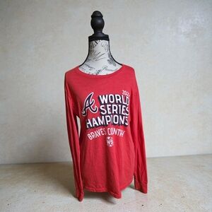 Majestic Red 2021 Atlanta Braves World Series‎ Lomg Sleeve Tee